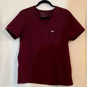 Burgundy Figs Scrub Top